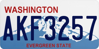 WA license plate AKF3257