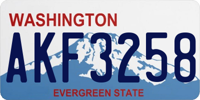 WA license plate AKF3258