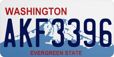 WA license plate AKF3396
