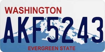 WA license plate AKF5243