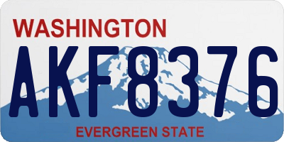 WA license plate AKF8376