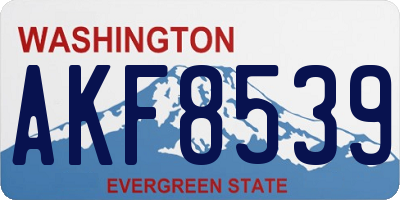 WA license plate AKF8539
