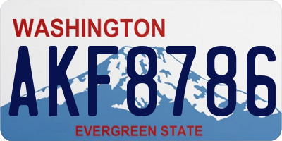 WA license plate AKF8786