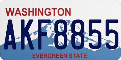 WA license plate AKF8855