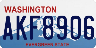 WA license plate AKF8906