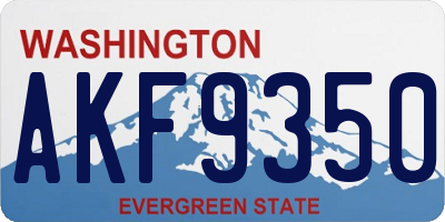 WA license plate AKF9350