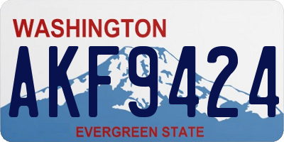 WA license plate AKF9424