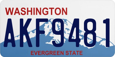 WA license plate AKF9481