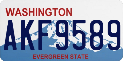 WA license plate AKF9589