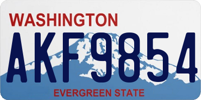 WA license plate AKF9854