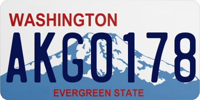WA license plate AKG0178