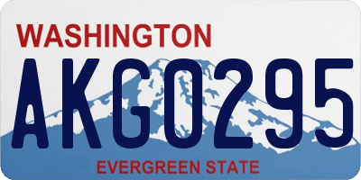 WA license plate AKG0295