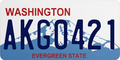 WA license plate AKG0421
