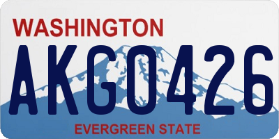 WA license plate AKG0426