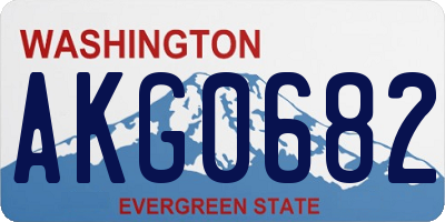 WA license plate AKG0682