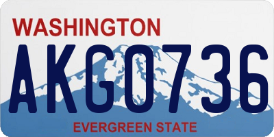 WA license plate AKG0736