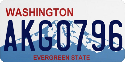 WA license plate AKG0796