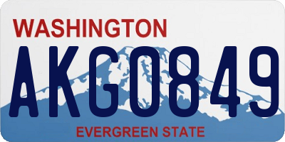 WA license plate AKG0849