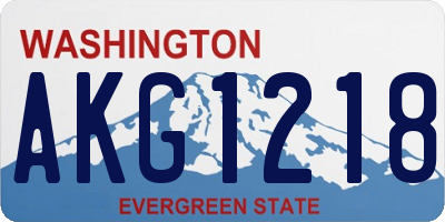 WA license plate AKG1218
