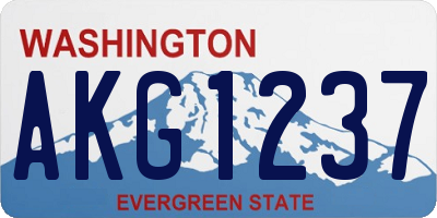 WA license plate AKG1237