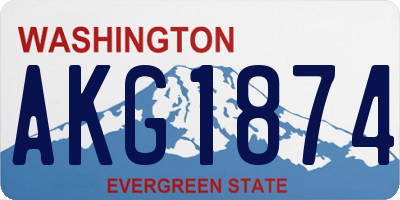 WA license plate AKG1874