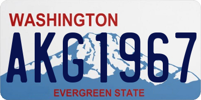 WA license plate AKG1967