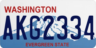 WA license plate AKG2334
