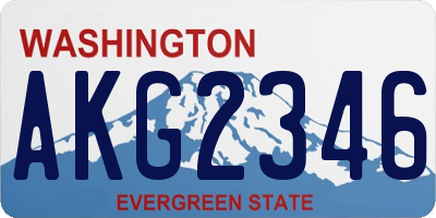 WA license plate AKG2346