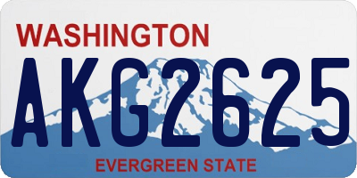 WA license plate AKG2625