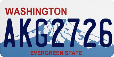 WA license plate AKG2726