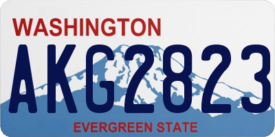 WA license plate AKG2823