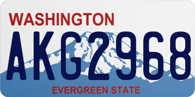 WA license plate AKG2968