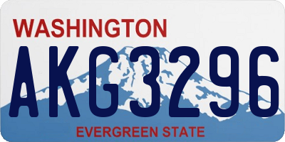 WA license plate AKG3296
