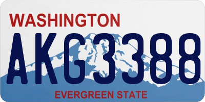 WA license plate AKG3388