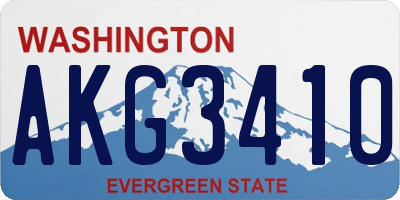 WA license plate AKG3410