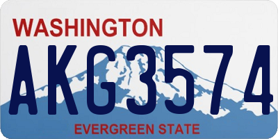 WA license plate AKG3574