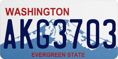 WA license plate AKG3703