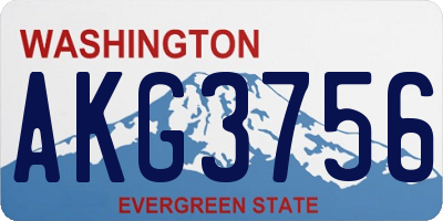 WA license plate AKG3756