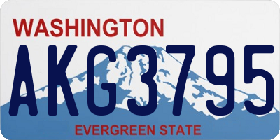 WA license plate AKG3795