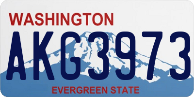 WA license plate AKG3973