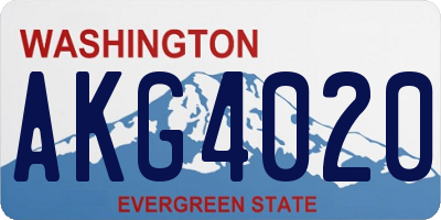 WA license plate AKG4020