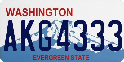WA license plate AKG4333