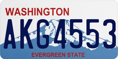 WA license plate AKG4553