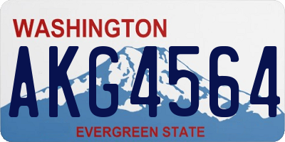 WA license plate AKG4564
