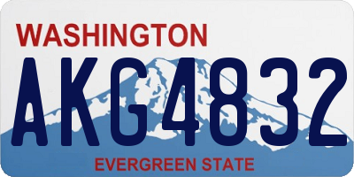 WA license plate AKG4832