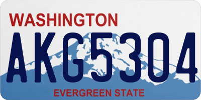 WA license plate AKG5304