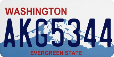 WA license plate AKG5344