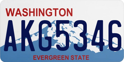 WA license plate AKG5346