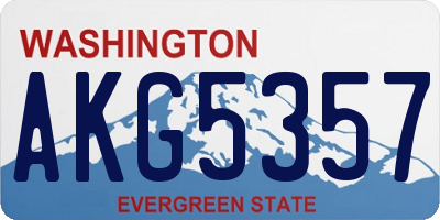 WA license plate AKG5357