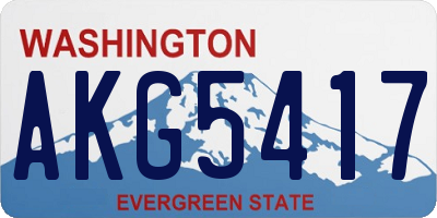 WA license plate AKG5417